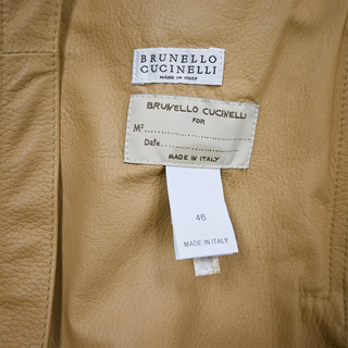 BRUNELLO CUCINELLI | Gold Metallic Leather Zip Jacket