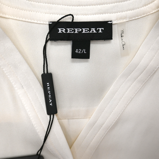 REPEAT | Cream Silk-Blend Blouse