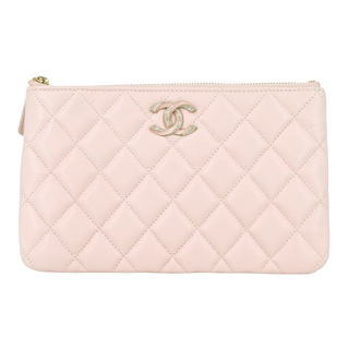 CHANEL | Light Pink Caviar Zip Pouch