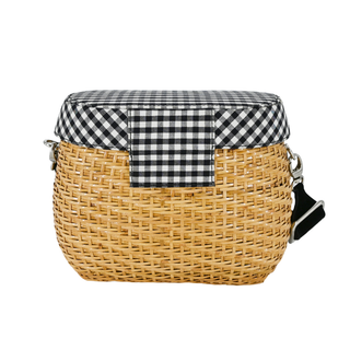 EDIE PARKER | Jane Gingham Wicker Crossbody Bag