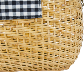 EDIE PARKER | Jane Gingham Wicker Crossbody Bag