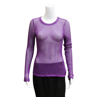 ULLA JOHNSON | Purple Rio Fishnet Top