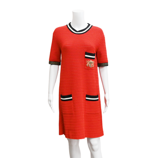 GUCCI | Red Crest Knit Mini Dress