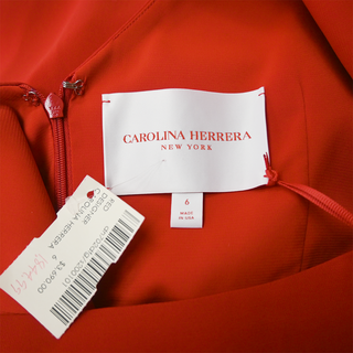 CAROLINA HERRERA | Imperial Red Draped Evening Gown