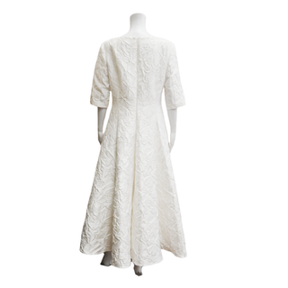 TALBOT RUNHOF | White Bogna Floral Textured Dress