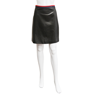 GUCCI | Leather Ribbon-Trim A-Line Skirt