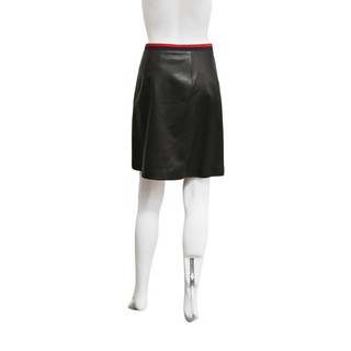 GUCCI | Leather Ribbon-Trim A-Line Skirt