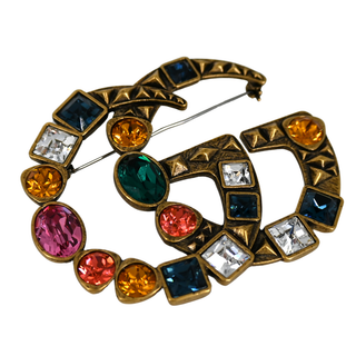 GUCCI | Double G Crystal Brooch