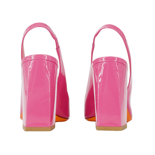 SANTONI | Peaches Patent Buckle Slingback Pumps