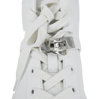 HERMES | Daydream White Leather High-Top Sneakers