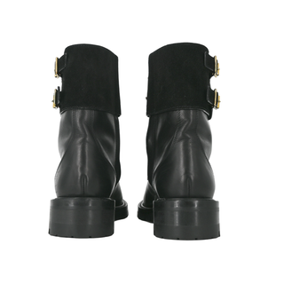 Jewel Combat Leather Booties