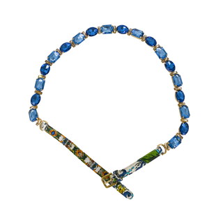 DOLCE & GABBANA | Blue Crystal Chain Belt