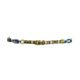 DOLCE & GABBANA | Blue Crystal Chain Belt