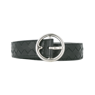 BOTTEGA VENETA | Black Intrecciato Leather Belt