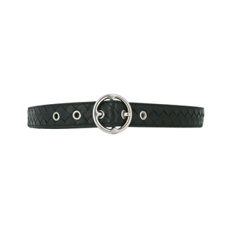 BOTTEGA VENETA | Black Intrecciato Leather Belt