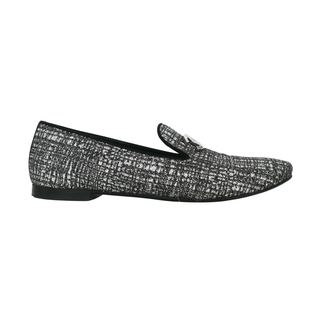 CHANEL | CC Silver Glitter Loafers