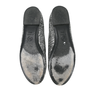 CHANEL | CC Silver Glitter Loafers