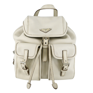 PRADA | Off-White Leather Backpack