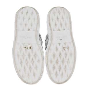 JIMMY CHOO | Diamond Crystal White Leather Slipper Trainers