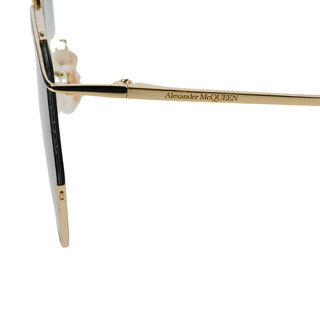 ALEXANDER MCQUEEN | Gold Oval Metal Sunglasses