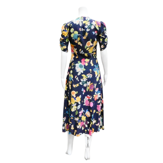 ETRO | Navy Multi-Color Floral Silk Dress