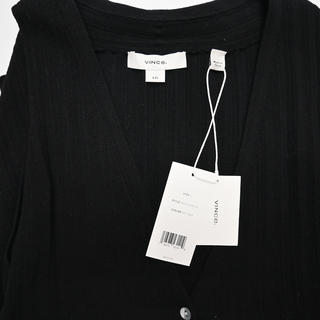 VINCE | Black Rib-Knit Sweater Vest