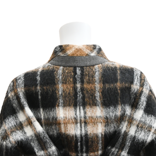 Multicolored Plaid Alpaca-Blend Coat