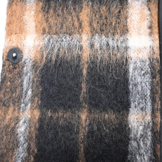 Multicolored Plaid Alpaca-Blend Coat