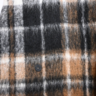 Multicolored Plaid Alpaca-Blend Coat