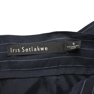 IRIS SETLAKWE | Navy Pinstripe Belted Pencil Skirt