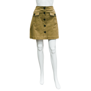 BURBERRY BRIT | Olive Cargo Button Mini Skirt