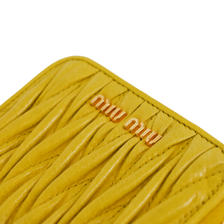 MIU MIU | Yellow Textured Zip Coin Purse