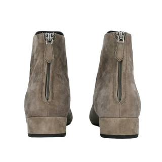 PRADA | Light Taupe Suede Zip Ankle Booties