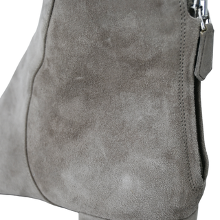 PRADA | Light Taupe Suede Zip Ankle Booties