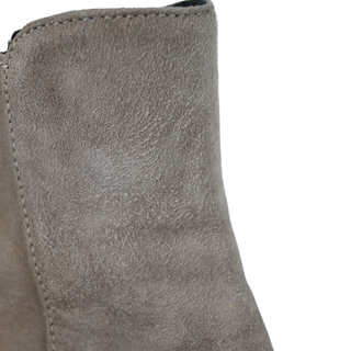 PRADA | Light Taupe Suede Zip Ankle Booties