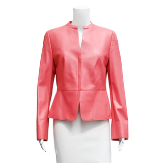 AKRIS PUNTO | Pink Leather Zip Jacket