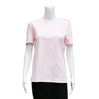 BALMAIN | Light Pink Cotton Logo T-Shirt