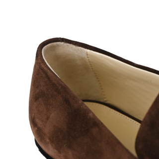 KHAITE | Alessio Brown Suede Loafers