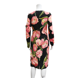 DOLCE & GABBANA | Pink Tulip Print Sheath Dress