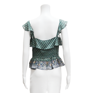 VERONICA BEARD | Randa Ruffled Paisley Silk Top