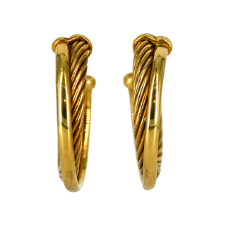 DAVID YURMAN | 18K Crossover Hoop Earrings