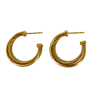 DAVID YURMAN | 18K Crossover Hoop Earrings