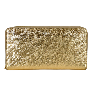 CELINE | Metallic Leather Zip-Around Wallet