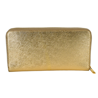 CELINE | Metallic Leather Zip-Around Wallet