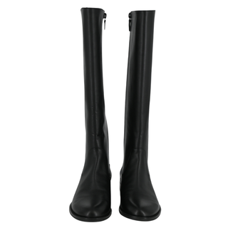 STUART WEITZMAN | Black Leather Equestrian Zip Boot