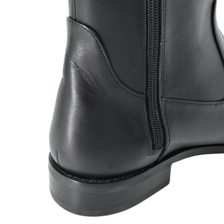 STUART WEITZMAN | Black Leather Equestrian Zip Boot