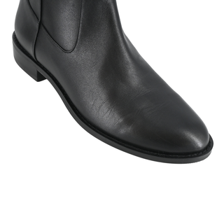 STUART WEITZMAN | Black Leather Equestrian Zip Boot