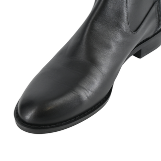 STUART WEITZMAN | Black Leather Equestrian Zip Boot