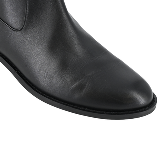 STUART WEITZMAN | Black Leather Equestrian Zip Boot