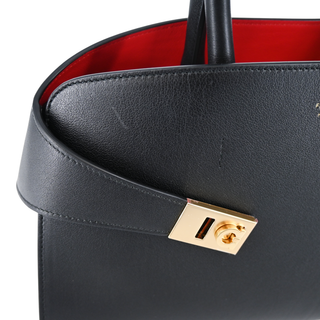 FERRAGAMO | Hug Bicolor Leather Top Handle Bag